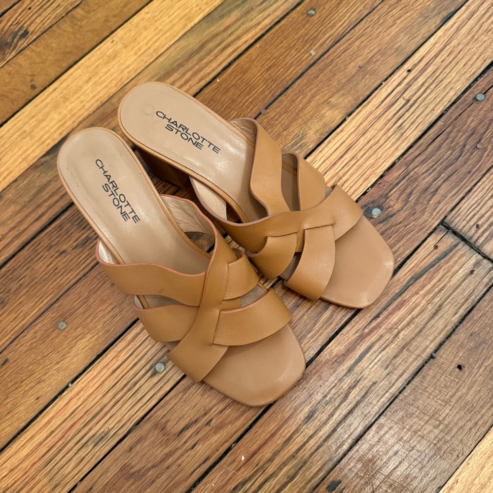 Charlotte Stone leather sandals with block heel